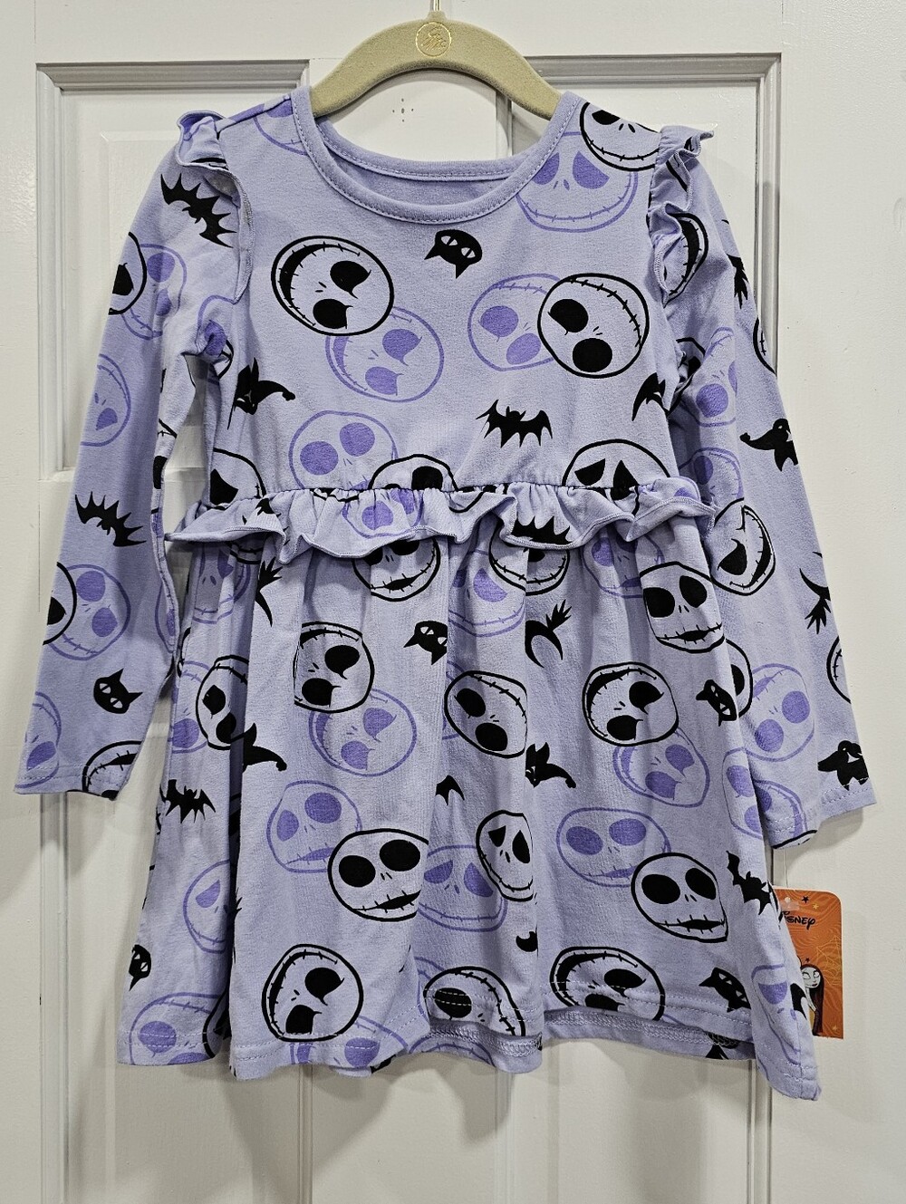 New ​Disney Nightmare Before Christmas Jack Skellington Toddler Dress Purple 4T